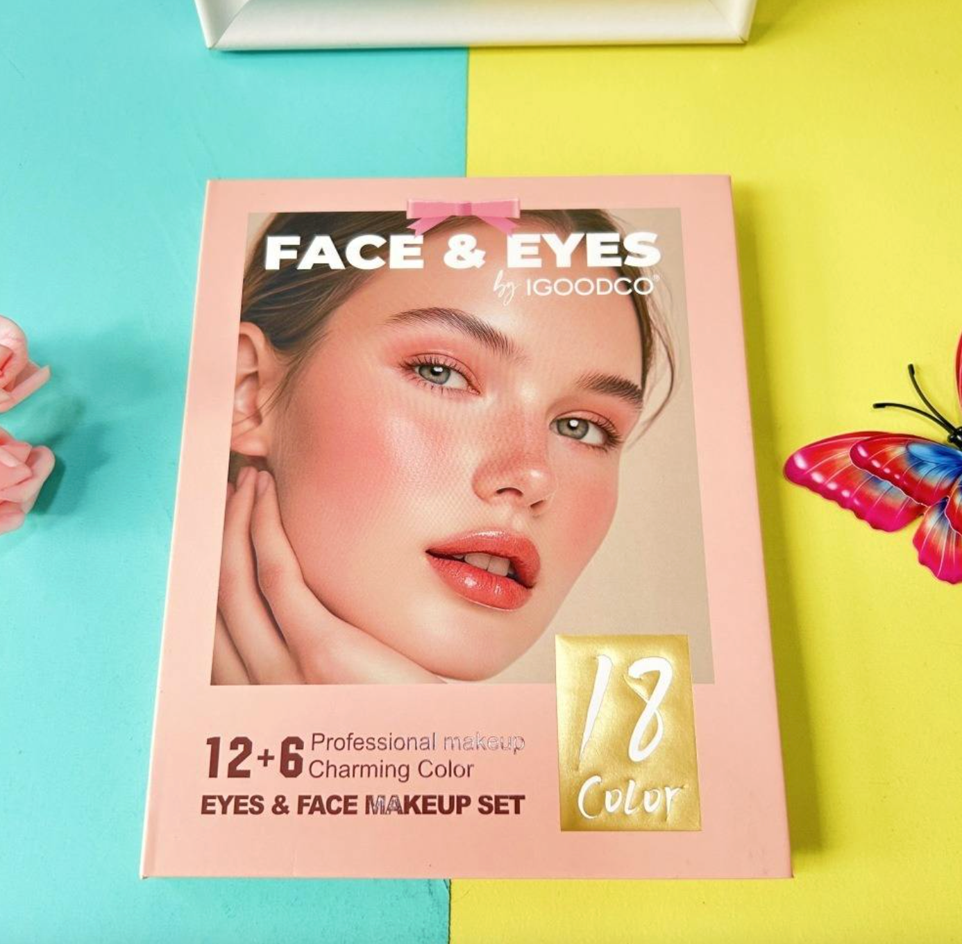 18-Color Face & Eye Makeup Palette – Matte & Shimmer Cosmetic Set