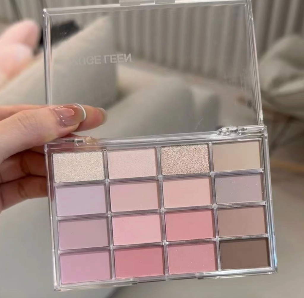 12-Color Earthy Tone Eyeshadow Palette – Matte, Shimmer & Glitter Makeup