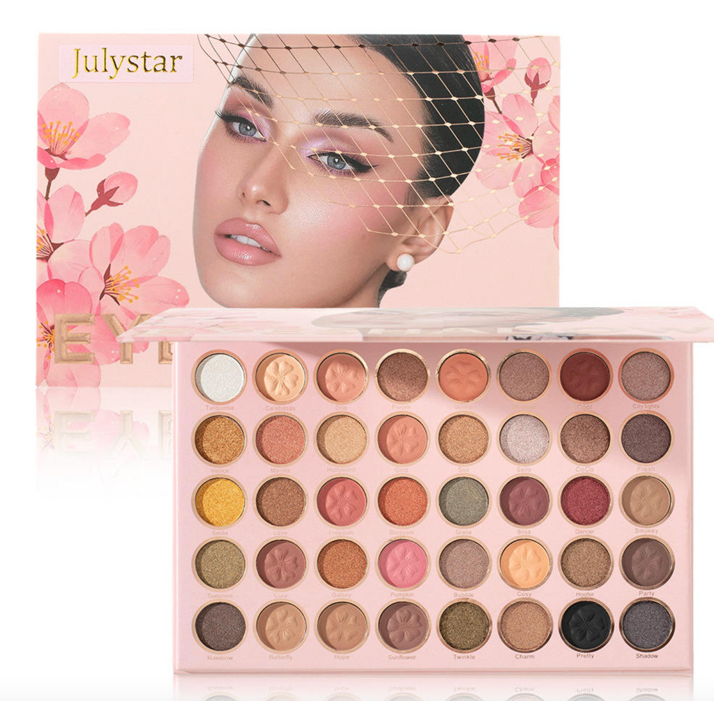 Julystar 40-Color Eyeshadow Palette – Matte, Shimmer & Glitter Makeup