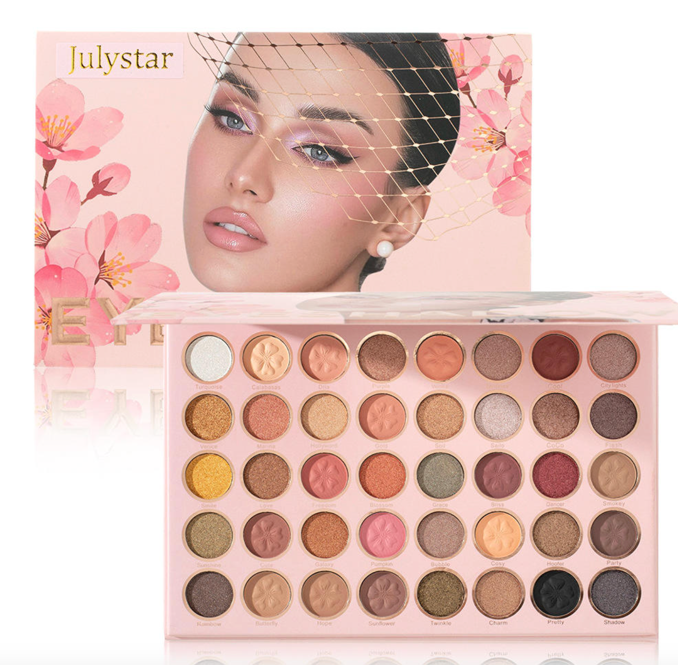 Julystar 40-Color Eyeshadow Palette – Matte, Shimmer & Glitter Makeup