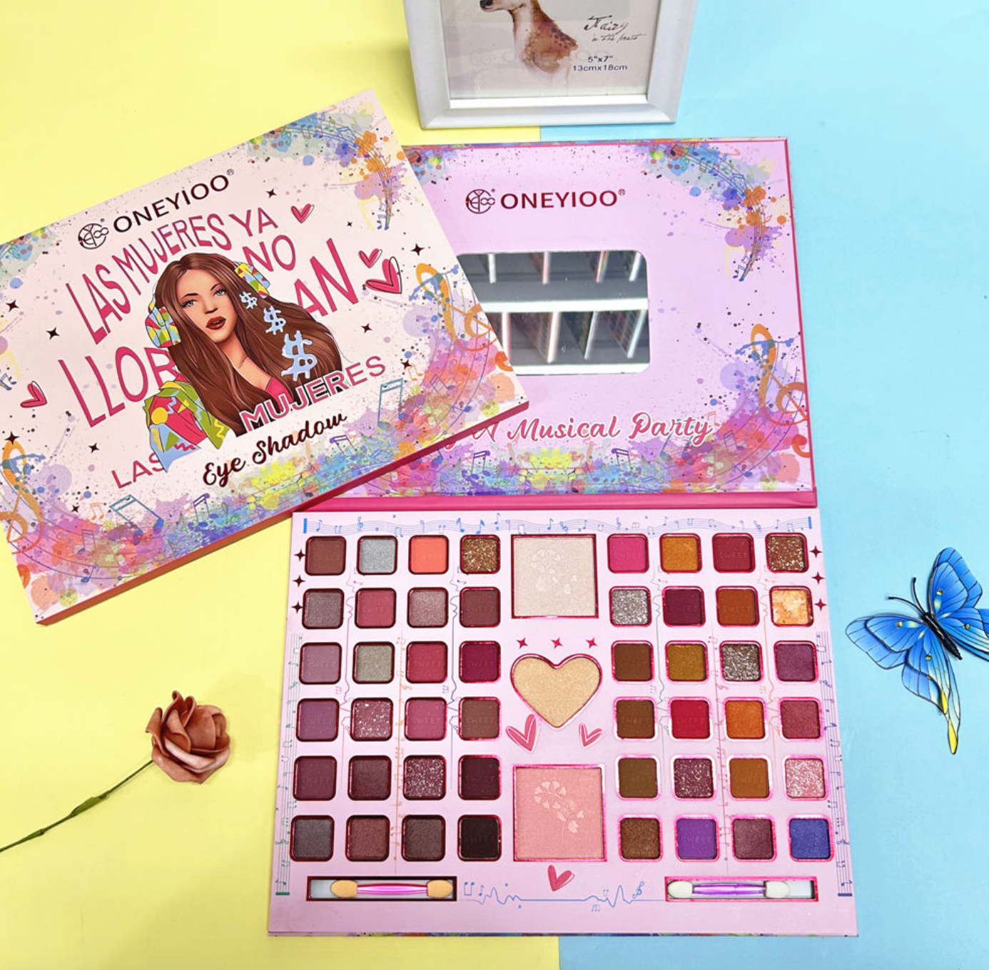 51-Color Eyeshadow & Blush Palette – Pearlescent, Matte & High-Gloss Makeup