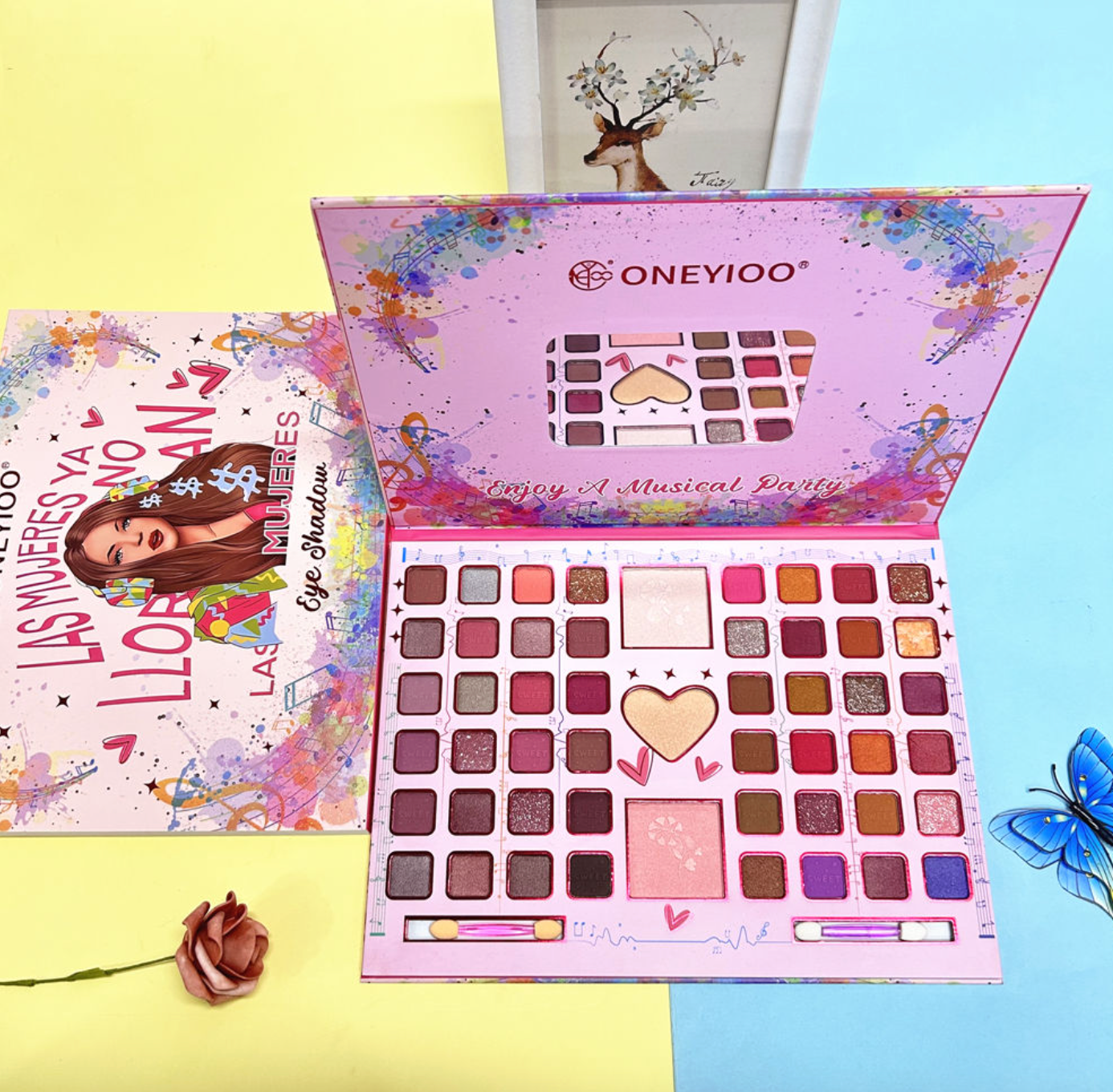 51-Color Eyeshadow & Blush Palette – Pearlescent, Matte & High-Gloss Makeup