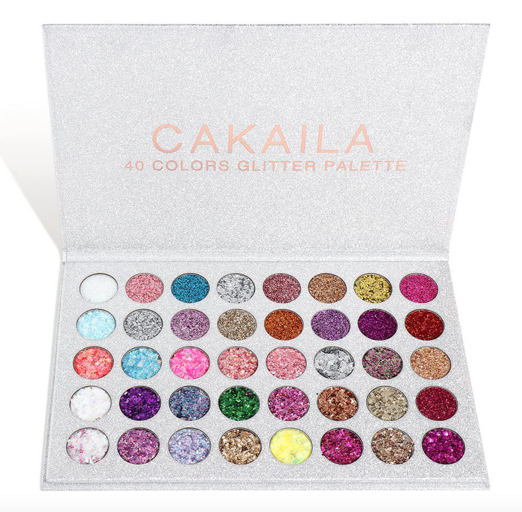 40-Color Glitter Eyeshadow Palette – Waterproof Shimmer Face & Body Makeup